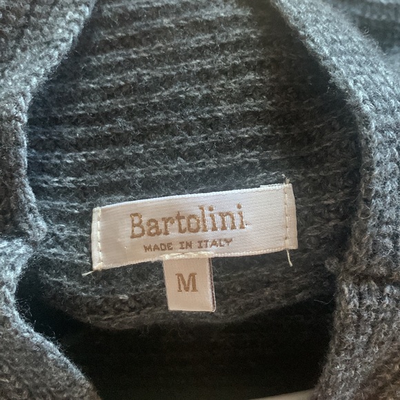 Bartolini Gray Wool and Cashmere Blend Mock Turtle Neck Sweater Medium - Picture 2 of 8